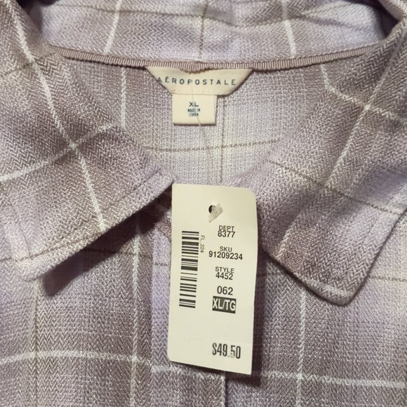 Purple&Gray Button Down Flannel - Picture 5 of 5